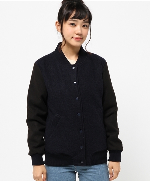 CIAOPANIC TYPY（チャオパニックティピー）の「スライバー配色アワードジャケット（ブルゾン・レディース・キャメル/オリーブ/ネイビー・SMALL/MEDIUM）」の8枚目の写真