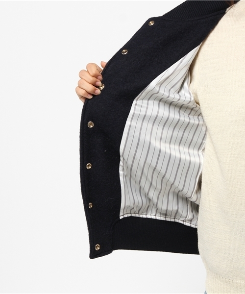 CIAOPANIC TYPY（チャオパニックティピー）の「スライバー配色アワードジャケット（ブルゾン・レディース・キャメル/オリーブ/ネイビー・SMALL/MEDIUM）」の16枚目の写真