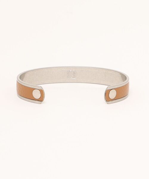 hobo（ホーボー）の「【hobo / ホーボー】BRASS BRACELET NARROW with SHRINK COW LEATHER（ブレスレット・メンズ・ブラウン/ブラック・FREE）」の3枚目の写真