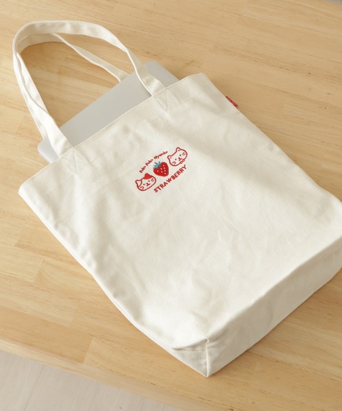 JEANS MATE(ジーンズメイト)の「【HAPiNS/ハピンズ】イチゴキャンバストートバッグ(トートバッグ・レディース・グレー/アイボリー・ONE SIZE)」の17枚目の写真
