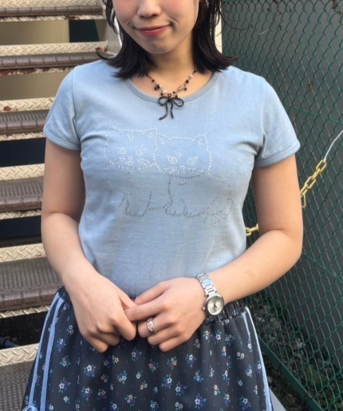 Candy Stripper（キャンディストリッパー）の「RHINESTONE BABYS Tシャツ（Tシャツ/カットソー・レディース・ライトブルー/ピンク/オフホワイト・FREE）」の3枚目の写真