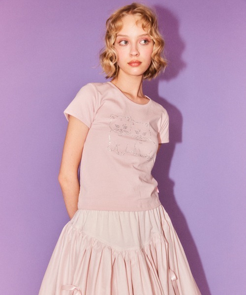 Candy Stripper（キャンディストリッパー）の「RHINESTONE BABYS Tシャツ（Tシャツ/カットソー・レディース・ライトブルー/ピンク/オフホワイト・FREE）」の4枚目の写真