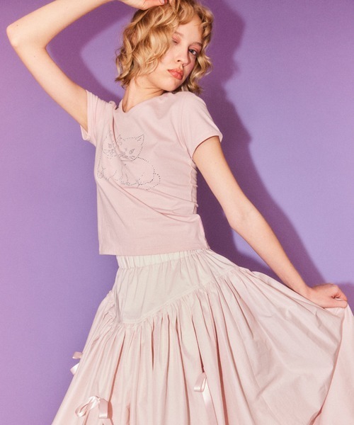 Candy Stripper（キャンディストリッパー）の「RHINESTONE BABYS Tシャツ（Tシャツ/カットソー・レディース・ライトブルー/ピンク/オフホワイト・FREE）」の5枚目の写真