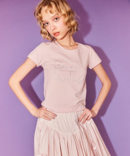 Candy Stripper（キャンディストリッパー）の「RHINESTONE BABYS Tシャツ（Tシャツ/カットソー・レディース・ライトブルー/ピンク/オフホワイト・FREE）」の6枚目の写真