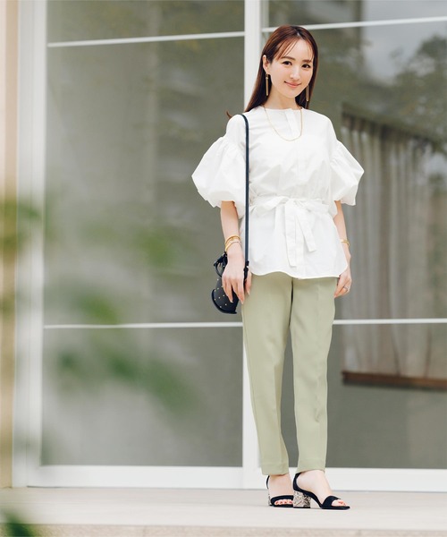 UR'S（ユアーズ）の「ハイウエストスリムパンツ（その他パンツ・レディース・ネイビー/ホワイト/ライトグリーン/ライトピンク/ブラック・L/M/S/XS）」の19枚目の写真