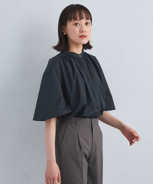 green label relaxing バックフレア― ギャザー ブラウス セール】バックフレア― ギャザー ブラウス(シャツ/ブラウス