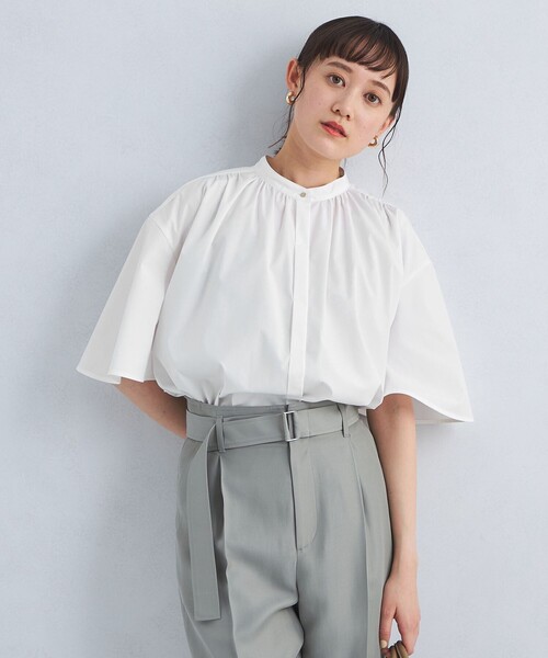 green label relaxing バックフレア― ギャザー ブラウス セール】バックフレア― ギャザー ブラウス（シャツ/ブラウス