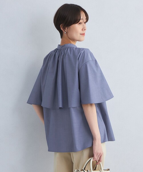 green label relaxing バックフレア― ギャザー ブラウス セール】バックフレア― ギャザー ブラウス（シャツ/ブラウス