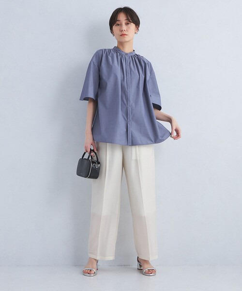 green label relaxing（グリーンレーベルリラクシング）の「バックフレア― ギャザー ブラウス（シャツ/ブラウス・レディース・ホワイト/ベージュ/ネイビー/その他1・FREE）」の8枚目の写真