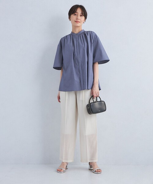 green label relaxing バックフレア― ギャザー ブラウス セール】バックフレア― ギャザー ブラウス（シャツ/ブラウス