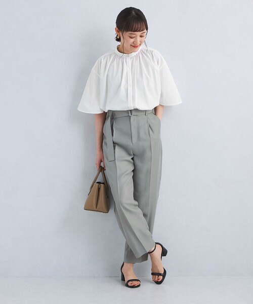 green label relaxing（グリーンレーベルリラクシング）の「バックフレア― ギャザー ブラウス（シャツ/ブラウス・レディース・ホワイト/ベージュ/ネイビー/その他1・FREE）」の13枚目の写真