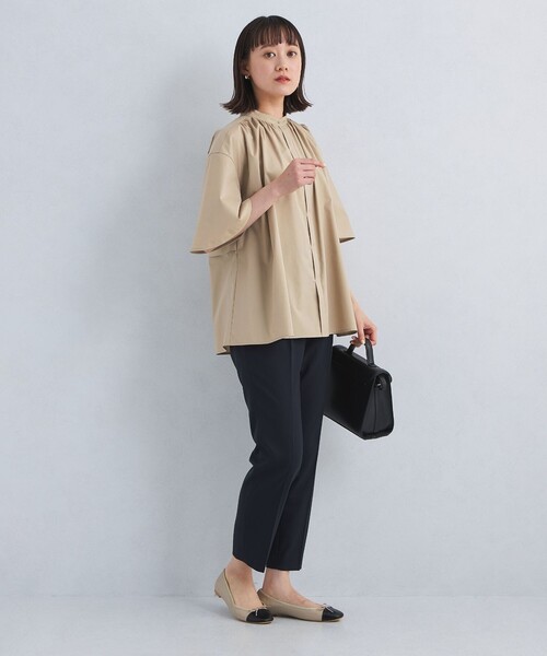 green label relaxing バックフレア― ギャザー ブラウス セール】バックフレア― ギャザー ブラウス（シャツ/ブラウス