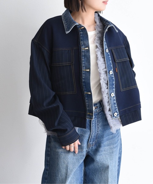 Eimee Law パッチワーク デニム ジャケット 38サイズ 予約商品(お届け予定 8月頃以降) ワーカーズ WORKERS 1st デニム