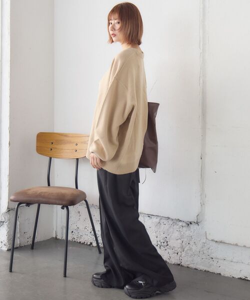 RETRO GIRL(レトロガール)の「ループ刺繍フラワーニット(ニット/セーター・レディース・ナチュラル/ベージュ/ダークブルー・FREE)」の18枚目の写真