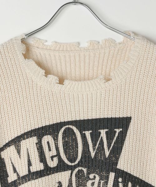 PBLIM（ページボーイリム）の「《UNISEX》ダメージキャットニット（ニット/セーター・レディース・グレー/オフホワイト/ブルー/ボルドー・FREE）」の20枚目の写真