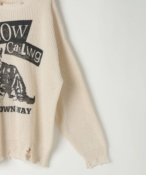 PBLIM（ページボーイリム）の「《UNISEX》ダメージキャットニット（ニット/セーター・レディース・グレー/オフホワイト/ブルー/ボルドー・FREE）」の18枚目の写真