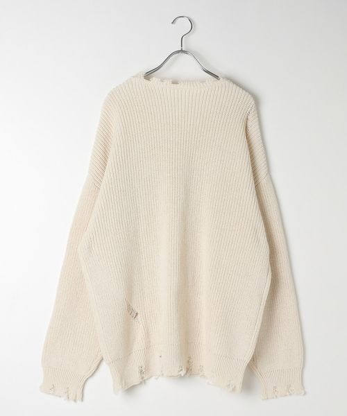 PBLIM（ページボーイリム）の「《UNISEX》ダメージキャットニット（ニット/セーター・レディース・グレー/オフホワイト/ブルー/ボルドー・FREE）」の16枚目の写真