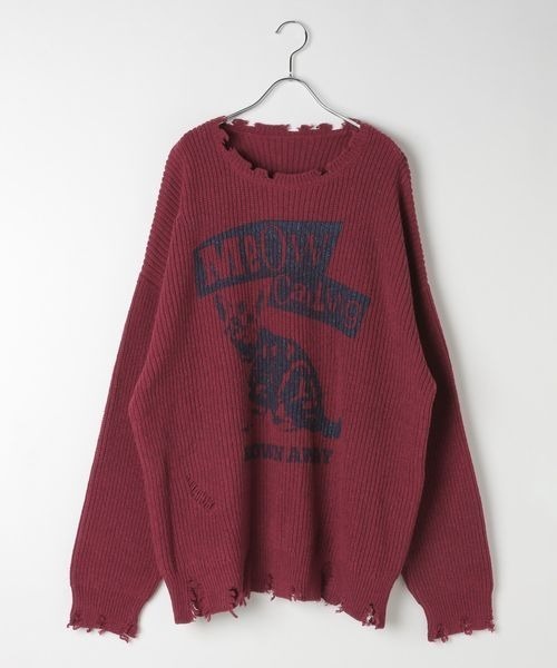 PBLIM（ページボーイリム）の「《UNISEX》ダメージキャットニット（ニット/セーター・レディース・グレー/オフホワイト/ブルー/ボルドー・FREE）」の12枚目の写真