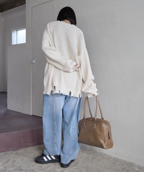 セール】《UNISEX》ダメージキャットニット（ニット/セーター）｜PBLIM
