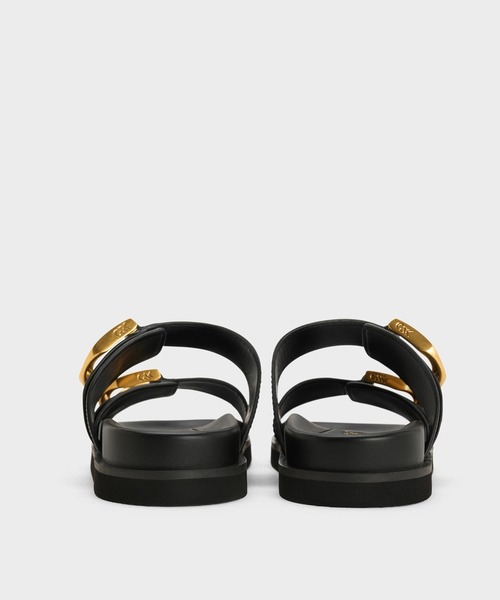 CHARLES & KEITH(チャールズ & キース)の「Gabine ガビーヌ バックルレザースライド(サンダル・レディース・ブラック/オートミール・22.5cm/24.5cm/23.5cm/23cm/26.5cm/25.5cm/25cm)」の6枚目の写真