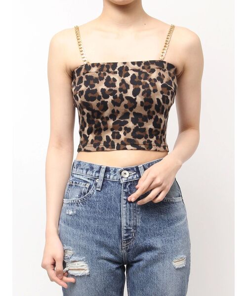 GYDA（ジェイダ）の「chainストラップテレコビスチェ（キャミソール・レディース・ブラック/ライトイエロー/スカイブルー/オフホワイト/ピンク/その他1・FREE）」の6枚目の写真