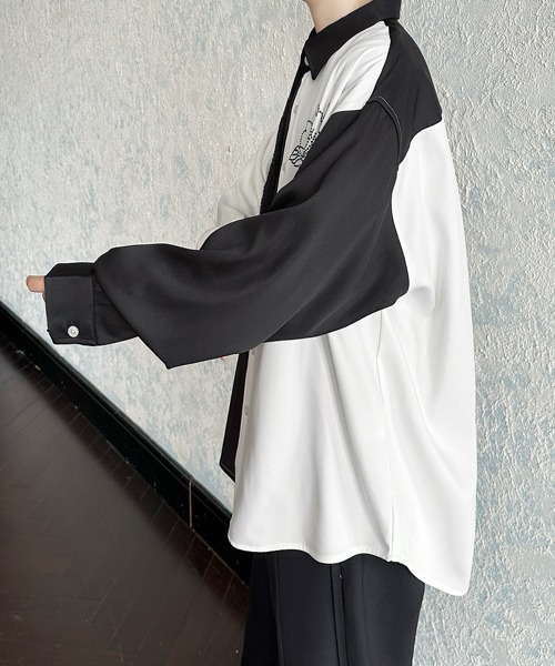 FVLMEN(フルメン)の「【FVLMEN】flower stone crazy big shirt/フラワー ストーン クレイジー ビッグ シャツ(シャツ/ブラウス・メンズ・ブラック/ホワイト×ブラック/ホワイト・FREE)」の21枚目の写真
