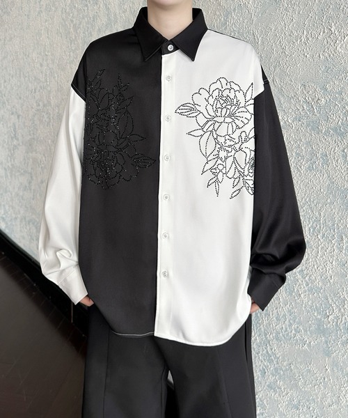 FVLMEN(フルメン)の「【FVLMEN】flower stone crazy big shirt/フラワー ストーン クレイジー ビッグ シャツ(シャツ/ブラウス・メンズ・ブラック/ホワイト×ブラック/ホワイト・FREE)」の20枚目の写真