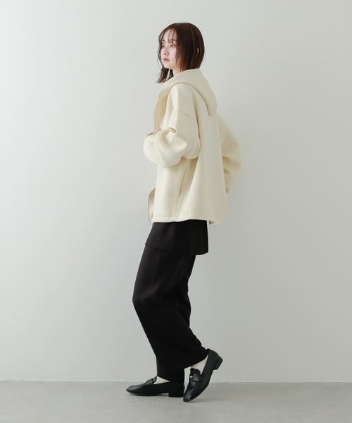 SENSE OF PLACE by URBAN RESEARCH（センスオブプレイスバイアーバンリサーチ）の「コクーンフォルムZIPパーカー（パーカー・レディース・ブラック/アイボリー/ネイビー・ONE）」の8枚目の写真