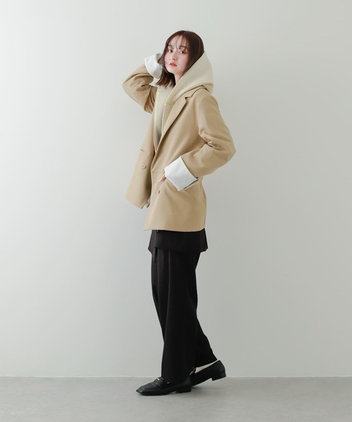 SENSE OF PLACE by URBAN RESEARCH（センスオブプレイスバイアーバンリサーチ）の「コクーンフォルムZIPパーカー（パーカー・レディース・ブラック/アイボリー/ネイビー・ONE）」の12枚目の写真