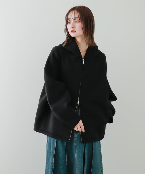 SENSE OF PLACE by URBAN RESEARCH（センスオブプレイスバイアーバンリサーチ）の「コクーンフォルムZIPパーカー（パーカー・レディース・ブラック/アイボリー/ネイビー・ONE）」の14枚目の写真