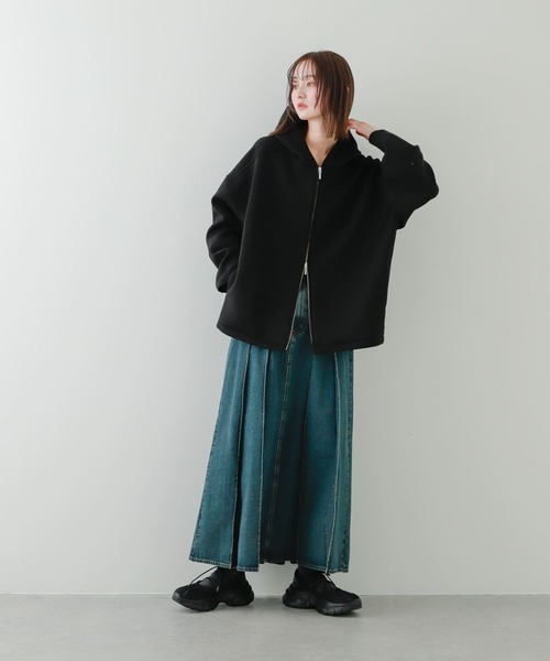 SENSE OF PLACE by URBAN RESEARCH（センスオブプレイスバイアーバンリサーチ）の「コクーンフォルムZIPパーカー（パーカー・レディース・ブラック/アイボリー/ネイビー・ONE）」の17枚目の写真