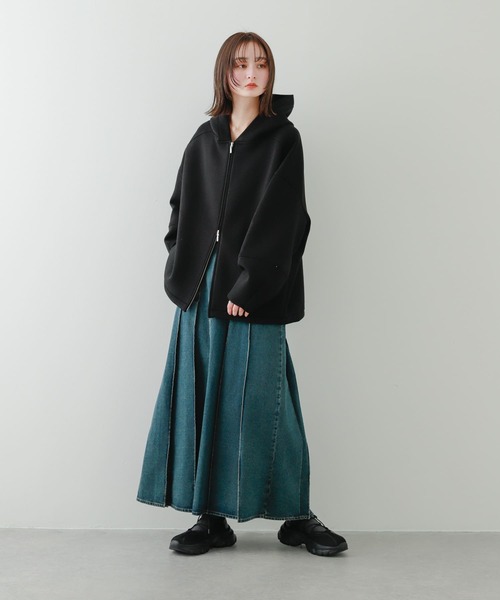 SENSE OF PLACE by URBAN RESEARCH（センスオブプレイスバイアーバンリサーチ）の「コクーンフォルムZIPパーカー（パーカー・レディース・ブラック/アイボリー/ネイビー・ONE）」の18枚目の写真