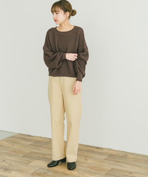 ITEMS URBANRESEARCH（アイテムズ アーバンリサーチ）の「ベーシックコットンパンツ（その他パンツ・レディース・ネイビー/ベージュ/カーキ・FREE）」の6枚目の写真