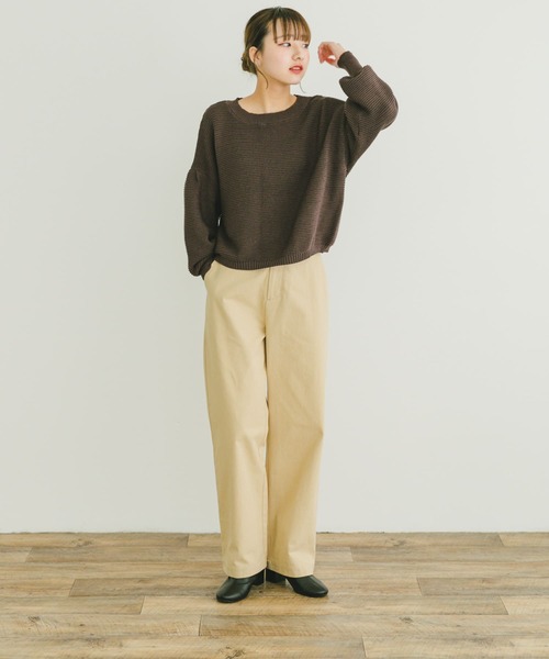 ITEMS URBANRESEARCH（アイテムズ アーバンリサーチ）の「ベーシックコットンパンツ（その他パンツ・レディース・ネイビー/ベージュ/カーキ・FREE）」の7枚目の写真