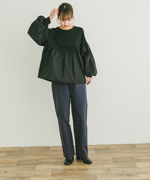 ITEMS URBANRESEARCH（アイテムズ アーバンリサーチ）の「ベーシックコットンパンツ（その他パンツ・レディース・ネイビー/ベージュ/カーキ・FREE）」の14枚目の写真
