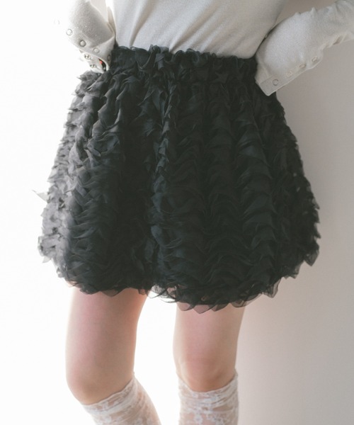 ECREL（エクレール）の「フリルバルーンミニスカート（スカート・レディース・ブラック/アイボリー・FREE）」の5枚目の写真
