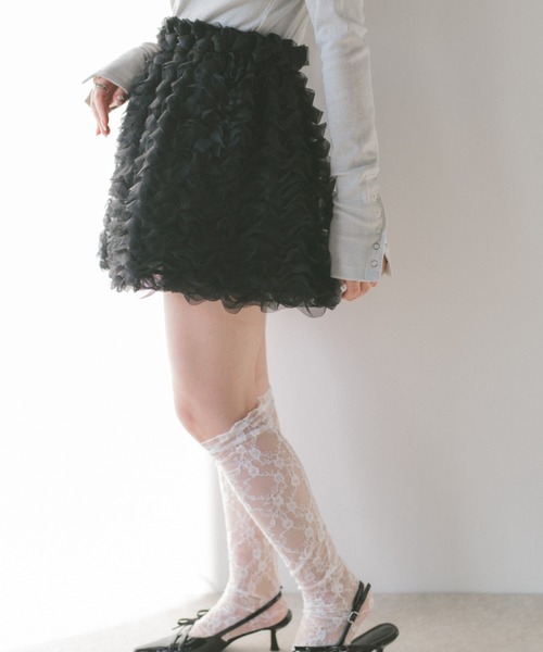 ECREL（エクレール）の「フリルバルーンミニスカート（スカート・レディース・ブラック/アイボリー・FREE）」の17枚目の写真