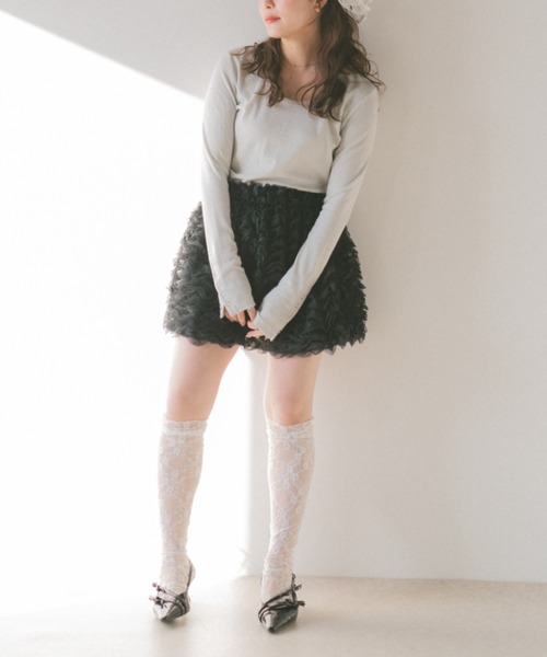 ECREL（エクレール）の「フリルバルーンミニスカート（スカート・レディース・ブラック/アイボリー・FREE）」の19枚目の写真