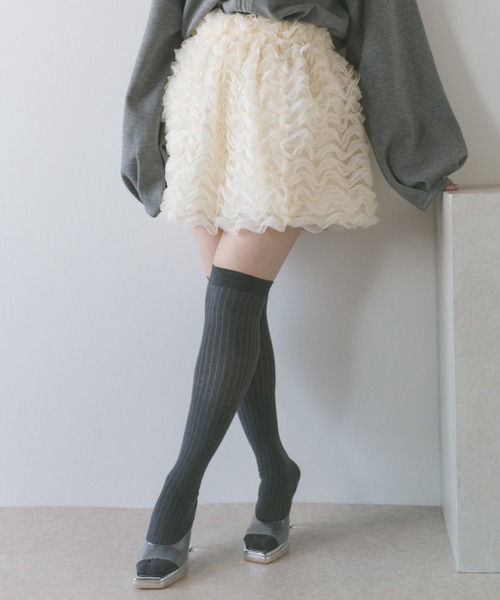 ECREL（エクレール）の「フリルバルーンミニスカート（スカート・レディース・ブラック/アイボリー・FREE）」の3枚目の写真