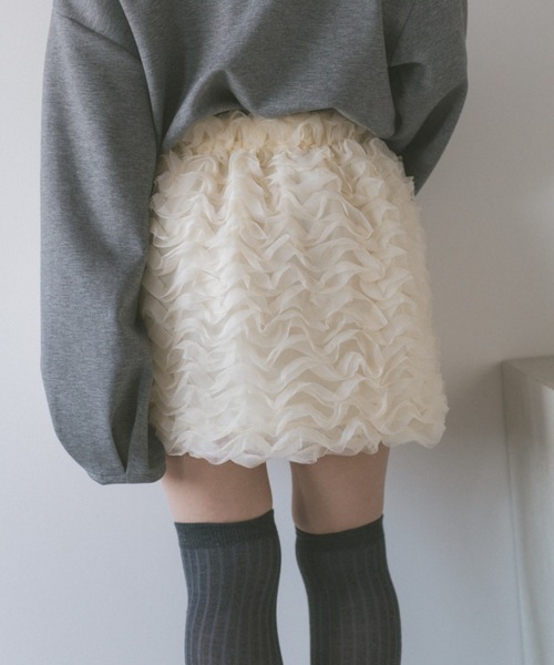 ECREL（エクレール）の「フリルバルーンミニスカート（スカート・レディース・ブラック/アイボリー・FREE）」の11枚目の写真