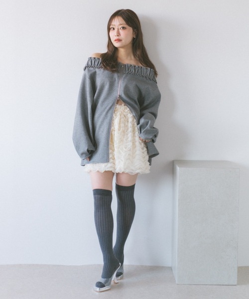 ECREL（エクレール）の「フリルバルーンミニスカート（スカート・レディース・ブラック/アイボリー・FREE）」の4枚目の写真