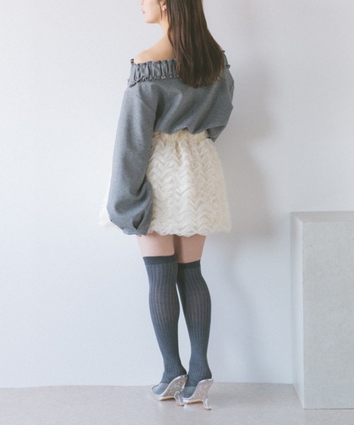 ECREL（エクレール）の「フリルバルーンミニスカート（スカート・レディース・ブラック/アイボリー・FREE）」の14枚目の写真