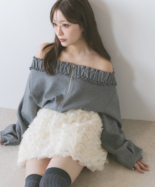 ECREL（エクレール）の「フリルバルーンミニスカート（スカート・レディース・ブラック/アイボリー・FREE）」の9枚目の写真