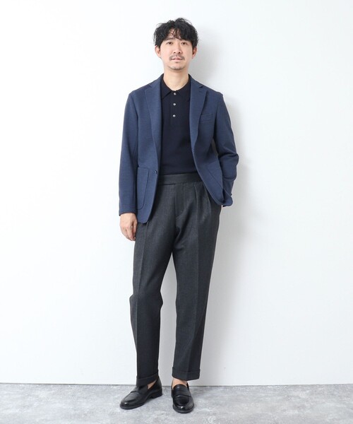 NOLLEY’S(ノーリーズ)の「NSN ハイゲージ成型 ポロニット 25SS(ニット/セーター・メンズ・ネイビー/ベージュ/チャコールグレー・M/L)」の4枚目の写真
