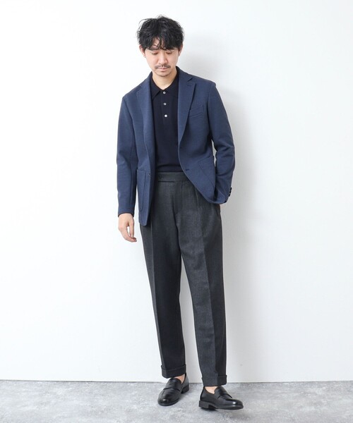 NOLLEY’S(ノーリーズ)の「NSN ハイゲージ成型 ポロニット 25SS(ニット/セーター・メンズ・ネイビー/ベージュ/チャコールグレー・M/L)」の5枚目の写真