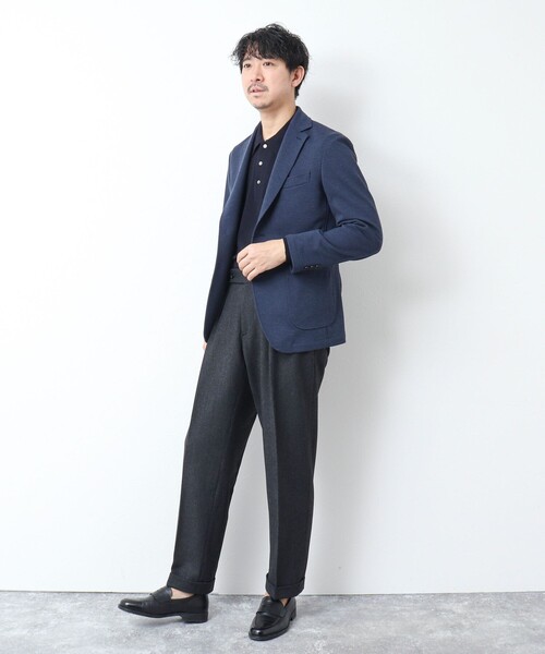 NOLLEY’S(ノーリーズ)の「NSN ハイゲージ成型 ポロニット 25SS(ニット/セーター・メンズ・ネイビー/ベージュ/チャコールグレー・M/L)」の6枚目の写真