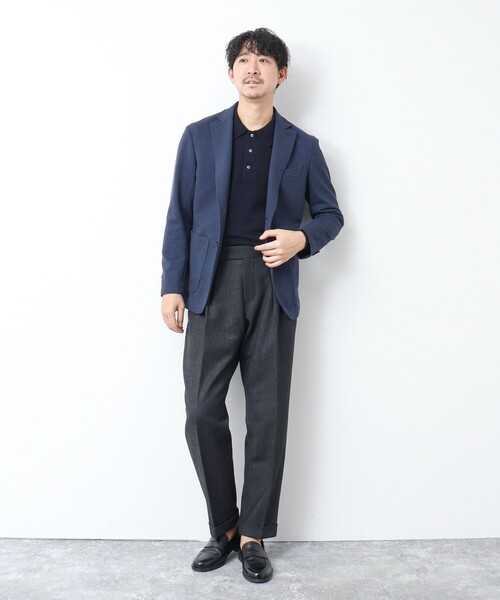 NOLLEY’S(ノーリーズ)の「NSN ハイゲージ成型 ポロニット 25SS(ニット/セーター・メンズ・ネイビー/ベージュ/チャコールグレー・M/L)」の7枚目の写真