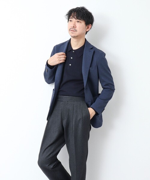 NOLLEY’S(ノーリーズ)の「NSN ハイゲージ成型 ポロニット 25SS(ニット/セーター・メンズ・ネイビー/ベージュ/チャコールグレー・M/L)」の9枚目の写真