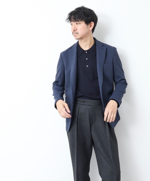 NOLLEY’S(ノーリーズ)の「NSN ハイゲージ成型 ポロニット 25SS(ニット/セーター・メンズ・ネイビー/ベージュ/チャコールグレー・M/L)」の11枚目の写真