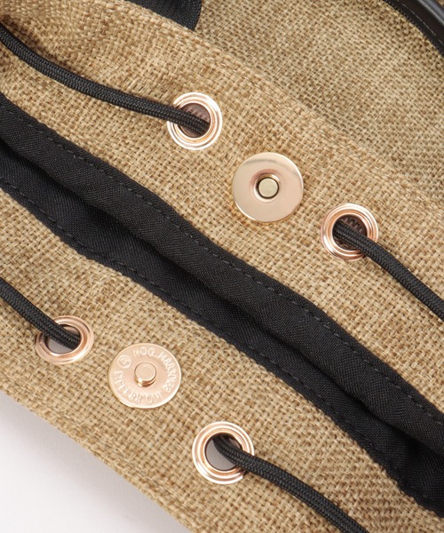 ikka(イッカ)の「ポリジュート2WAY巾着バッグ(ショルダーバッグ・レディース・ブラック/ベージュ・FREE)」の15枚目の写真